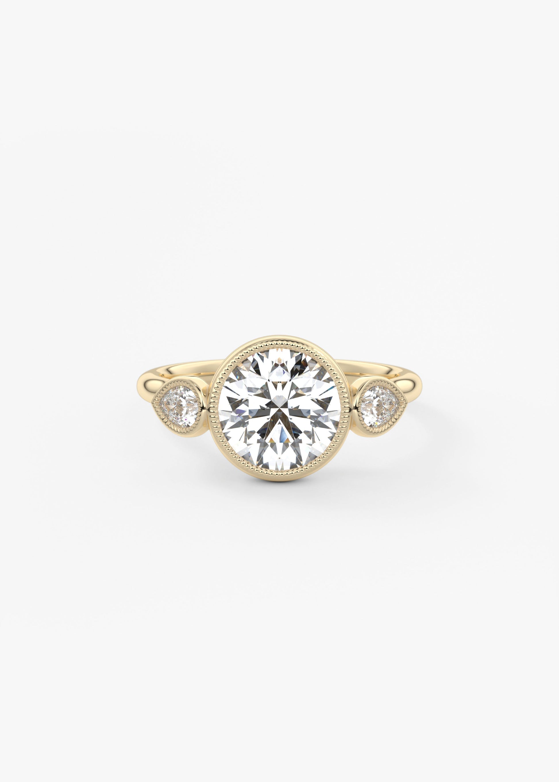 Round Three Stone Lab Grown Diamond Engagement Ring