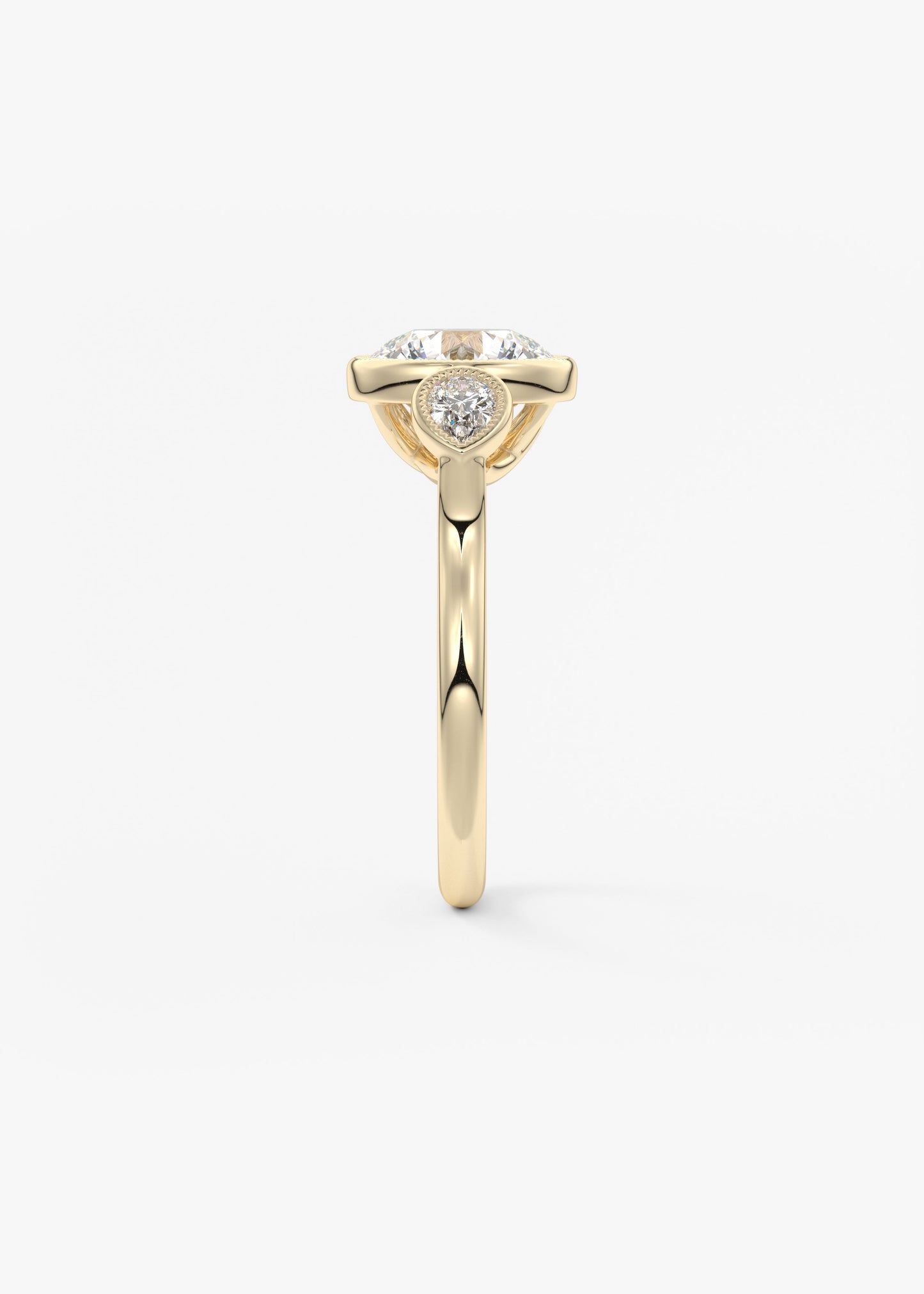 Round Three Stone Lab Grown Diamond Engagement Ring