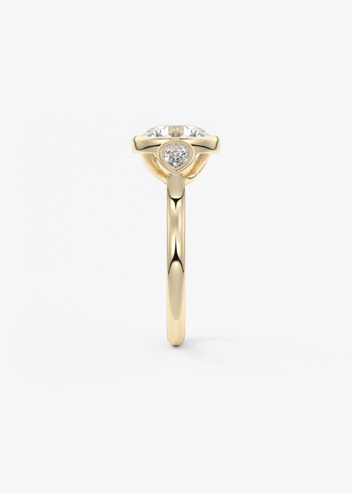 Round Three Stone Lab Grown Diamond Engagement Ring