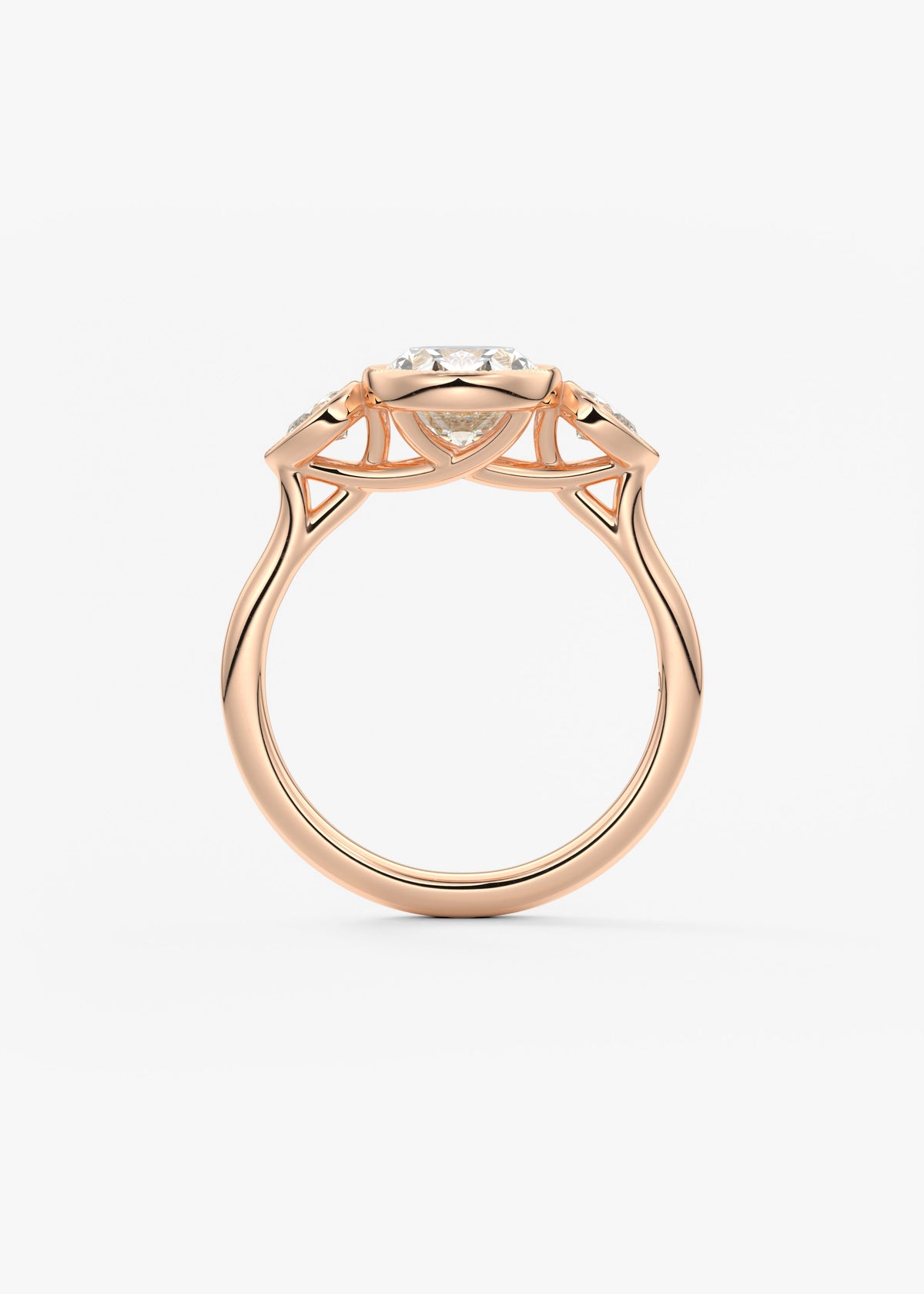 Oval Three Stone Lab Grown Diamond Engagement Ring