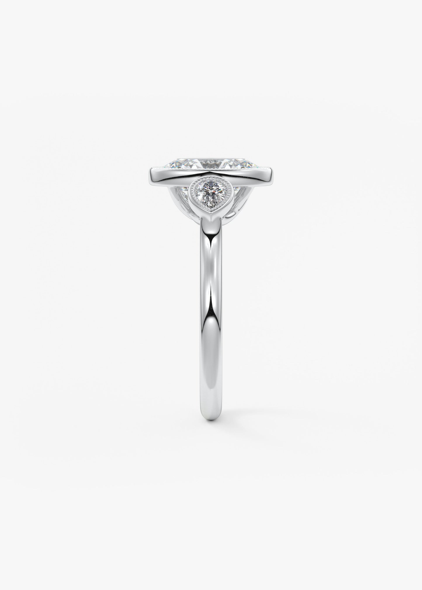 Oval Three Stone Lab Grown Diamond Engagement Ring