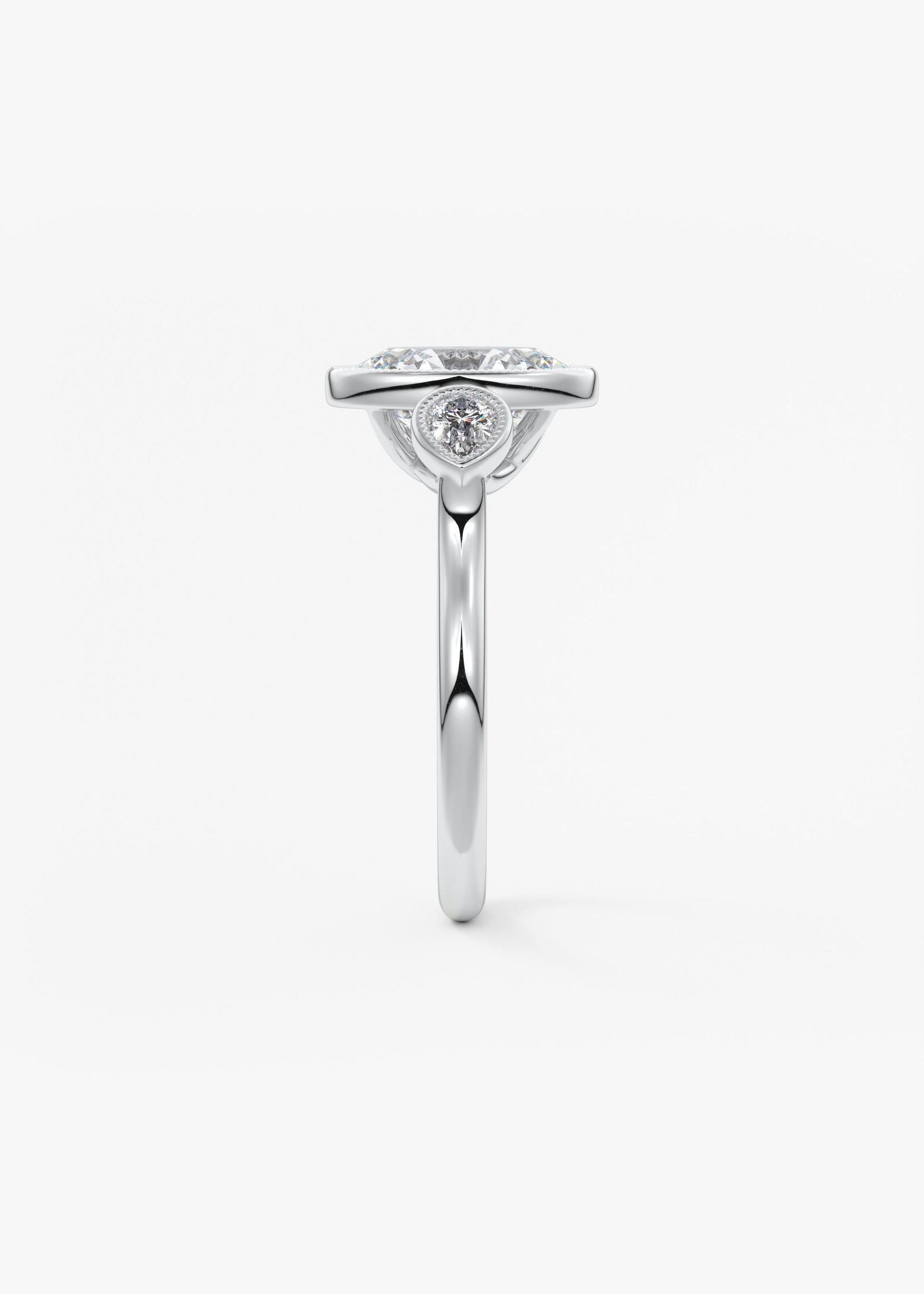 Oval Three Stone Lab Grown Diamond Engagement Ring