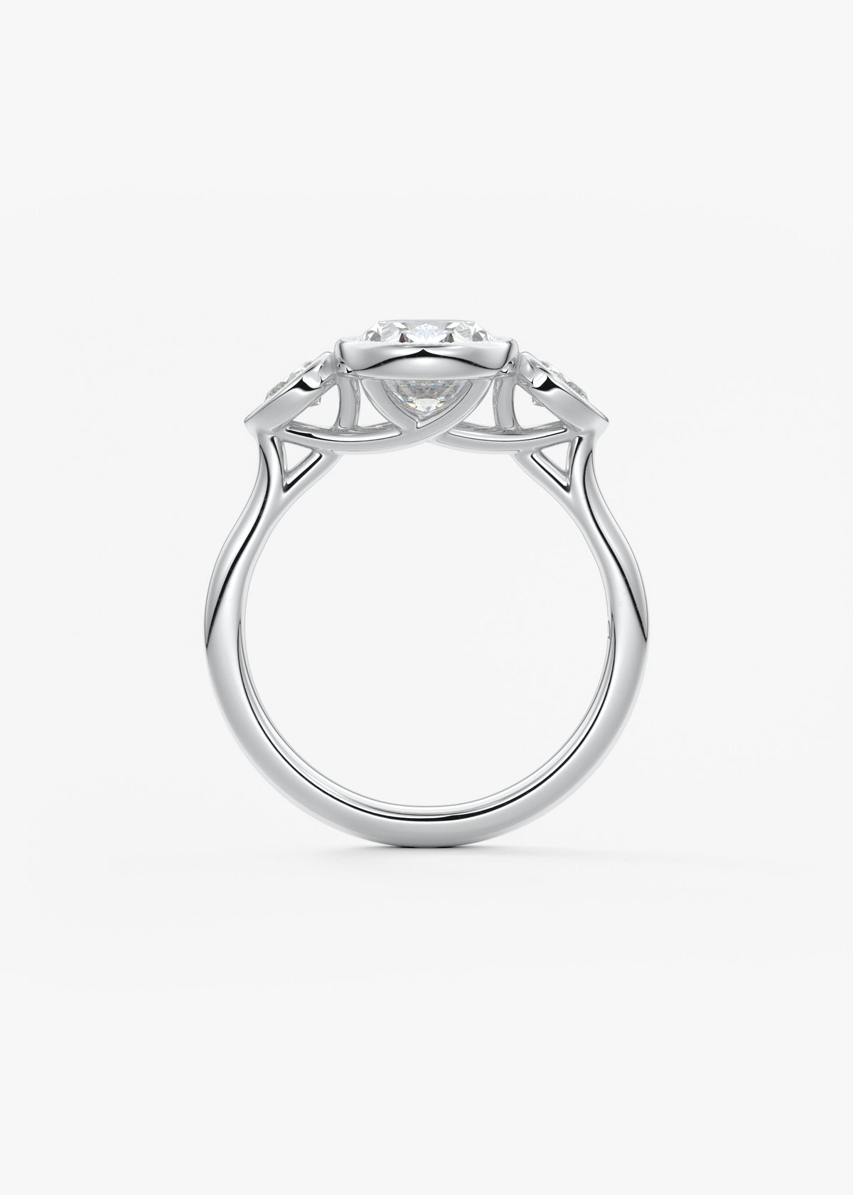 Oval Three Stone Lab Grown Diamond Engagement Ring