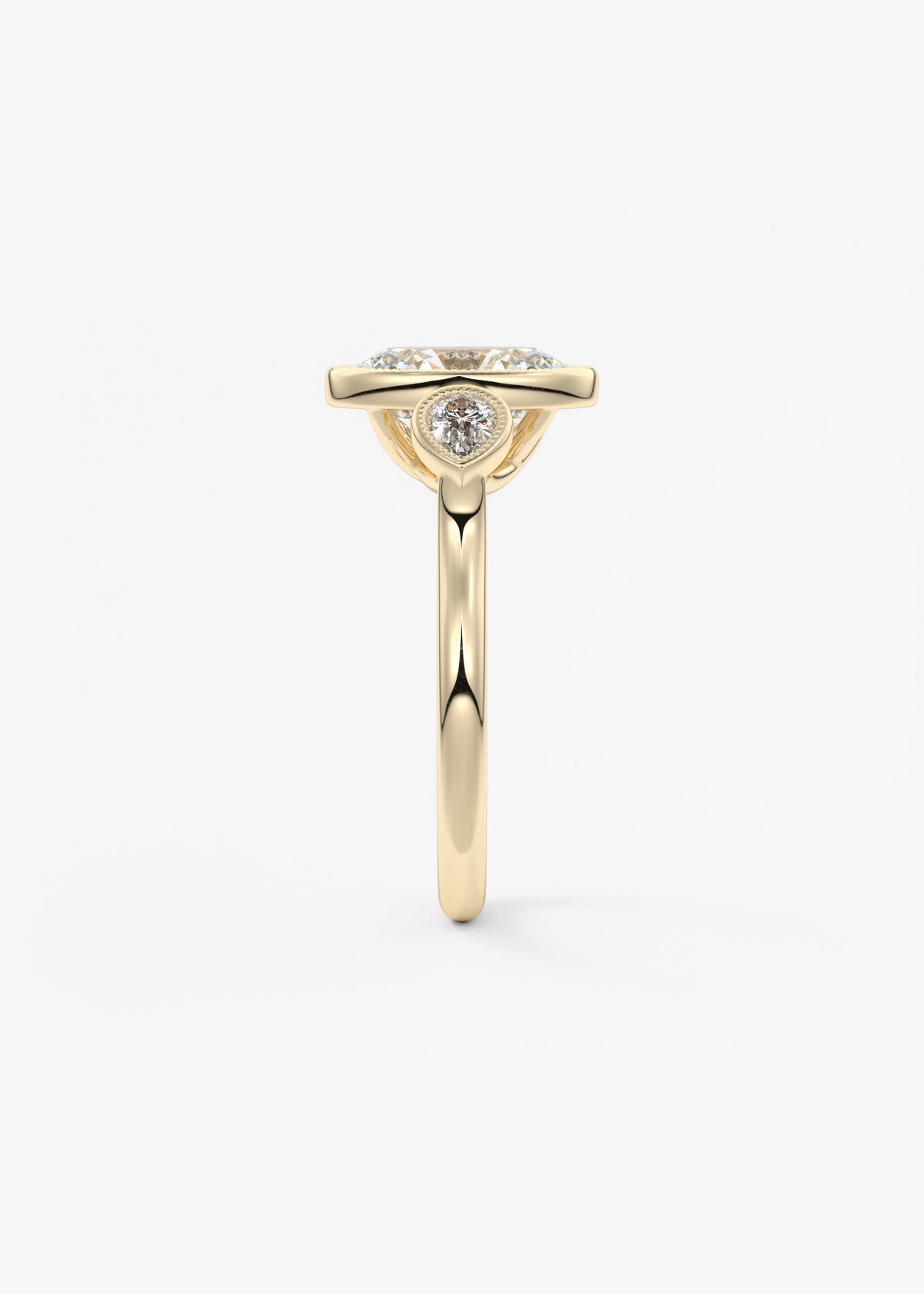 Oval Three Stone Lab Grown Diamond Engagement Ring