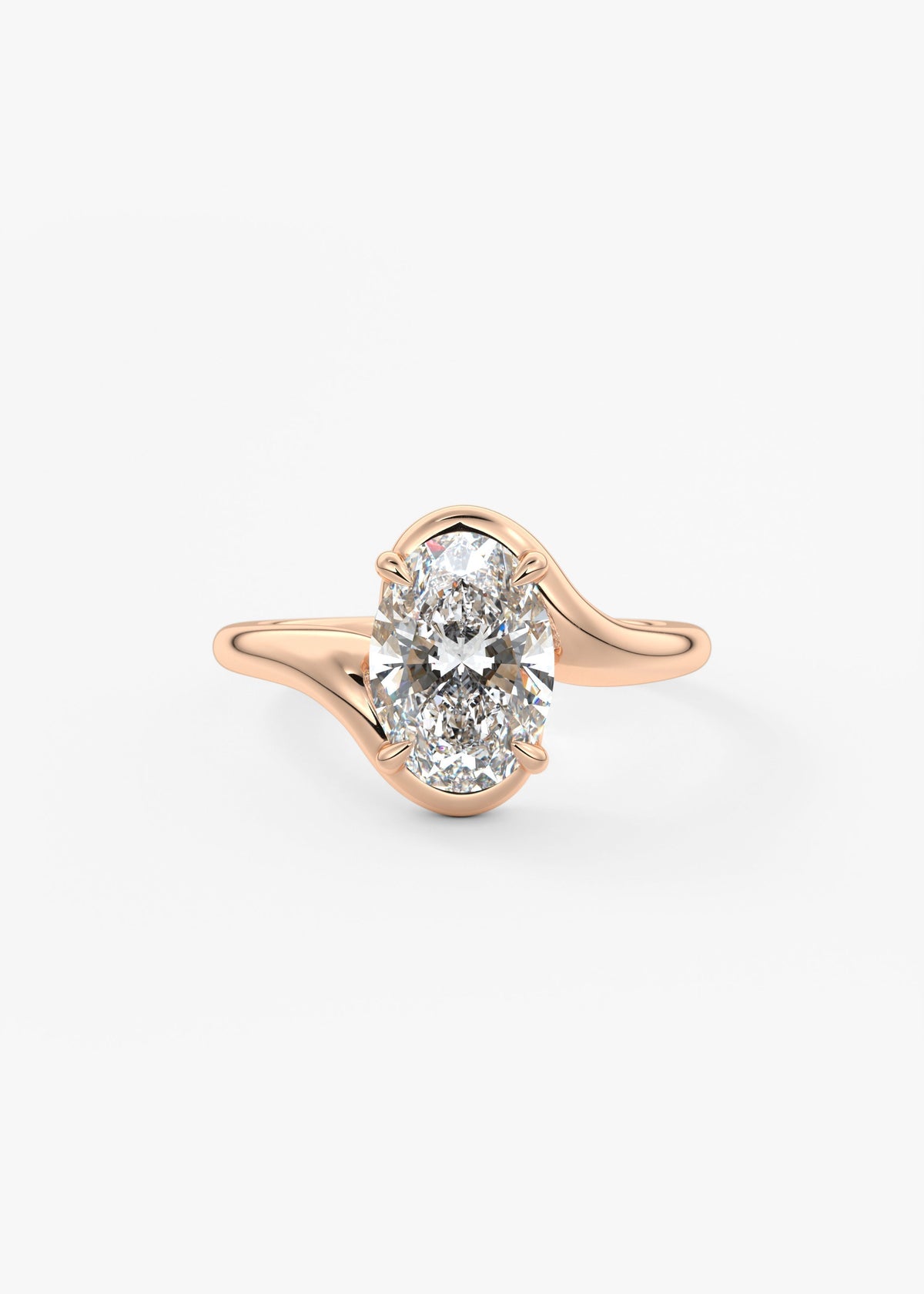 Oval Swirl Lab Grown Diamond Engagement Ring