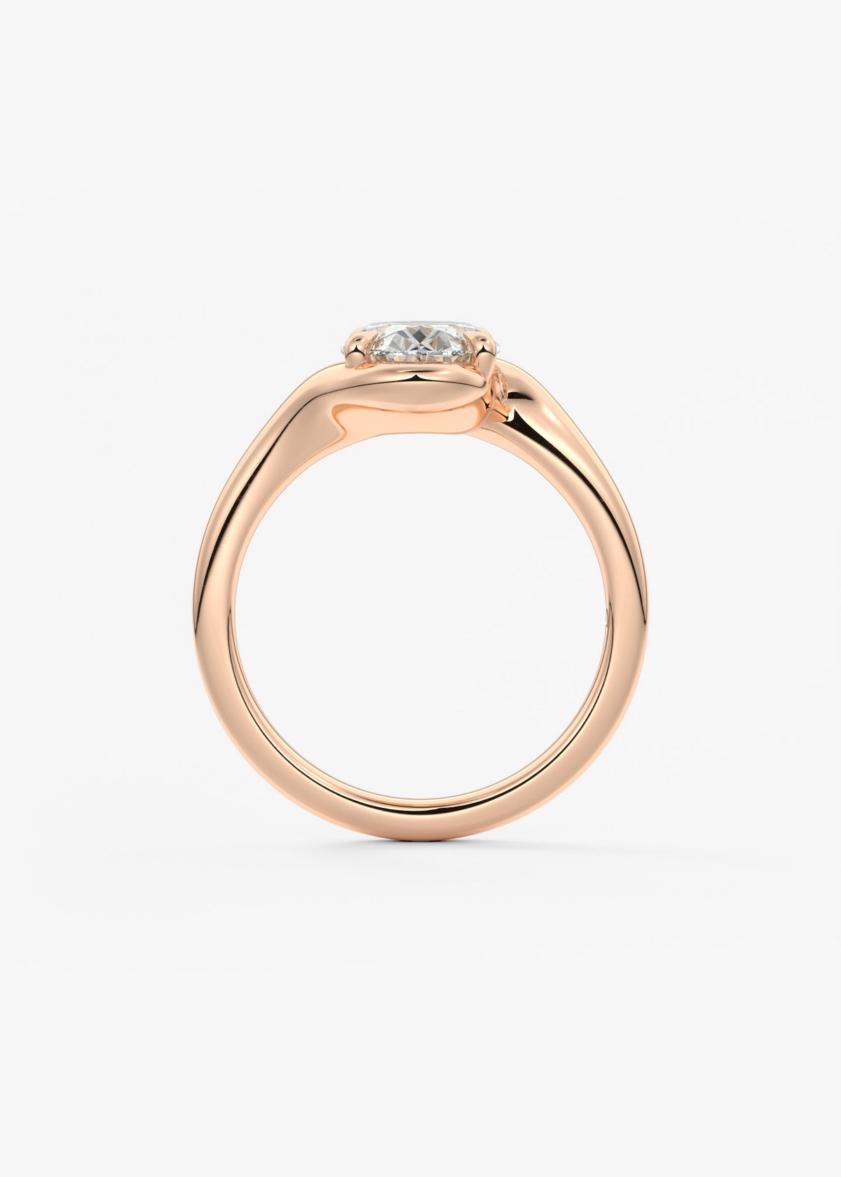Oval Swirl Lab Grown Diamond Engagement Ring