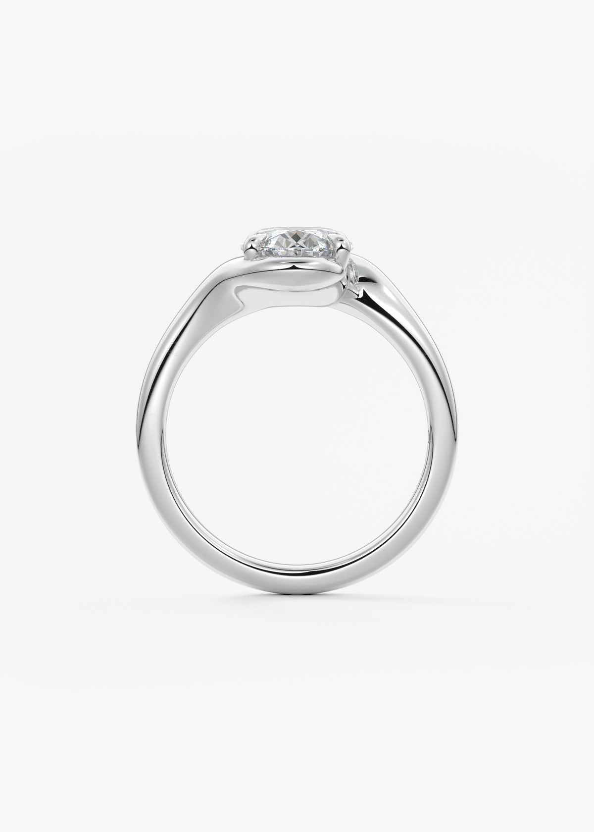 Oval Swirl Lab Grown Diamond Engagement Ring