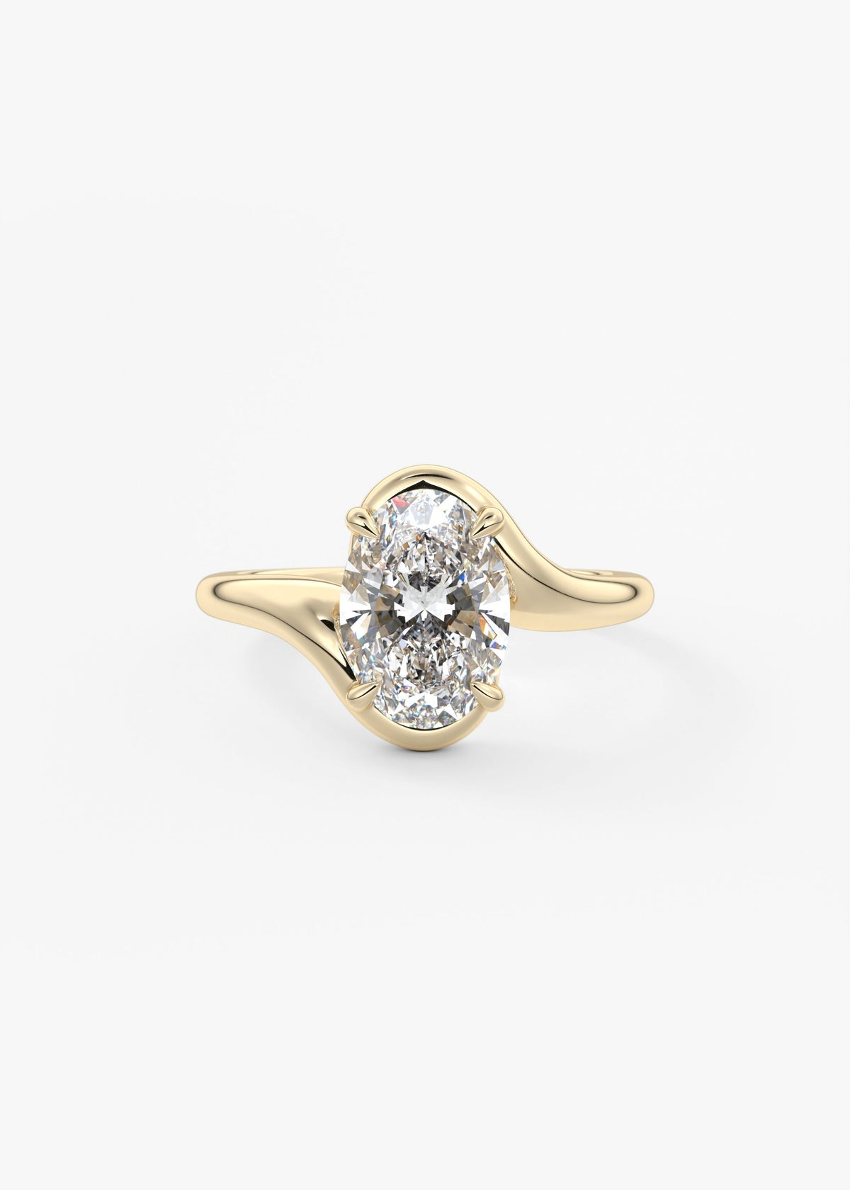 Oval Swirl Lab Grown Diamond Engagement Ring