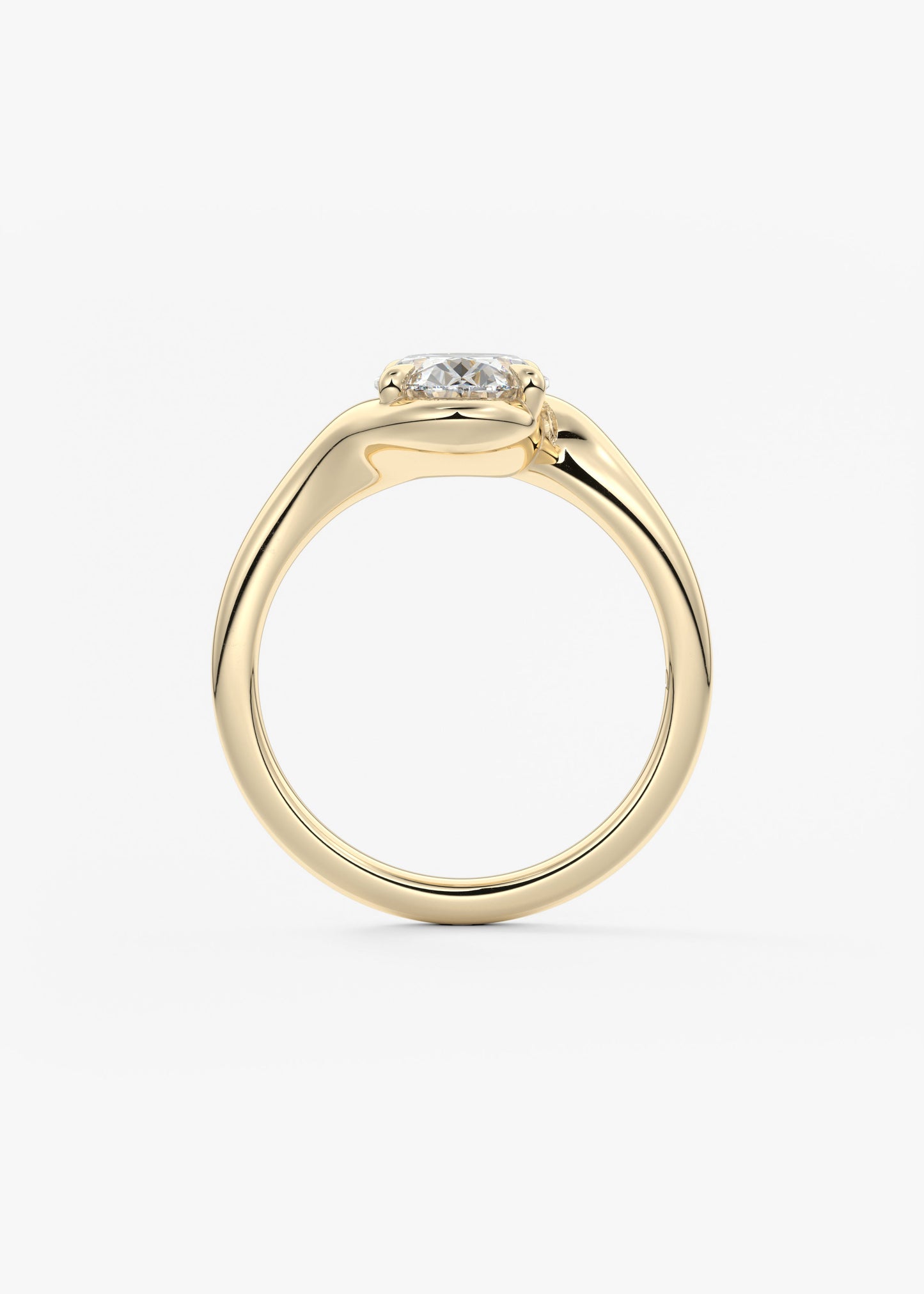 Oval Swirl Lab Grown Diamond Engagement Ring