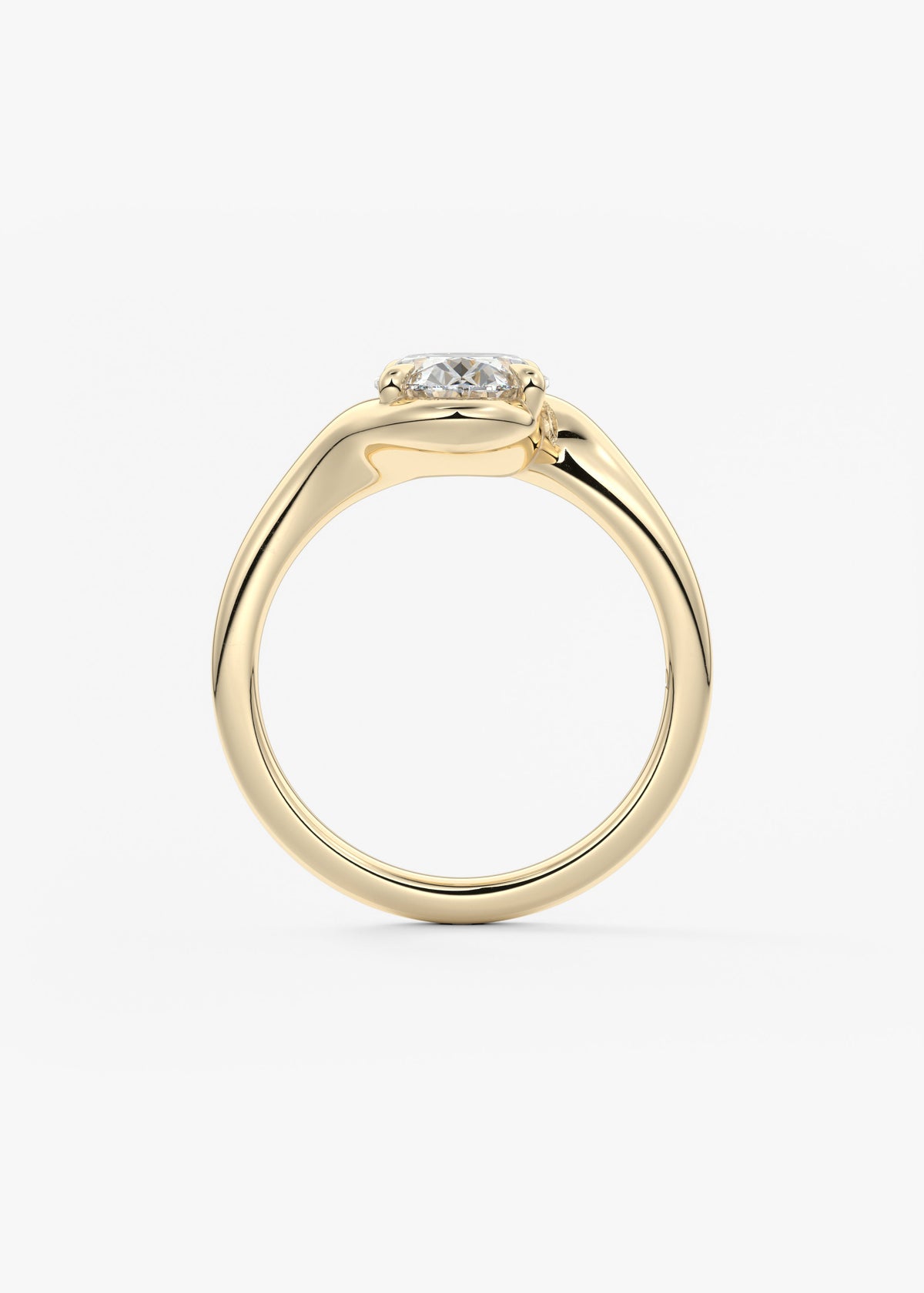 Oval Swirl Lab Grown Diamond Engagement Ring
