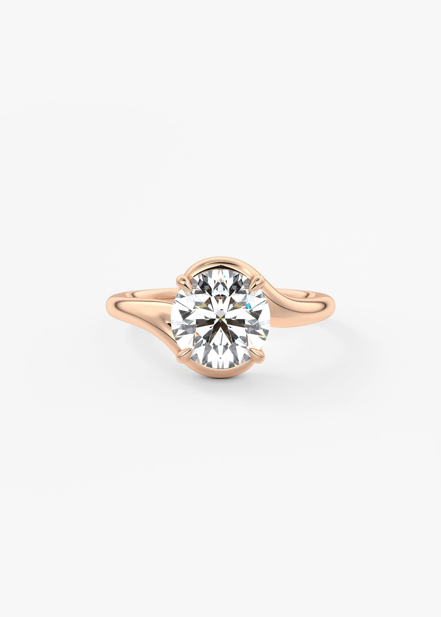 Round Swirl Lab Grown Diamond Engagement Ring