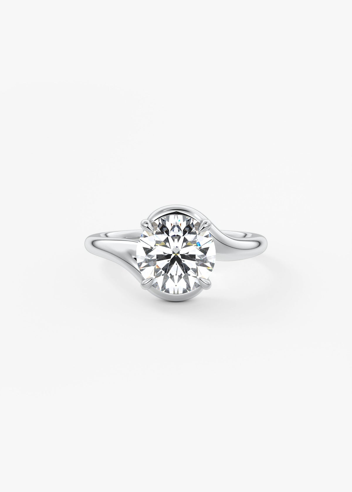 Round Swirl Lab Grown Diamond Engagement Ring