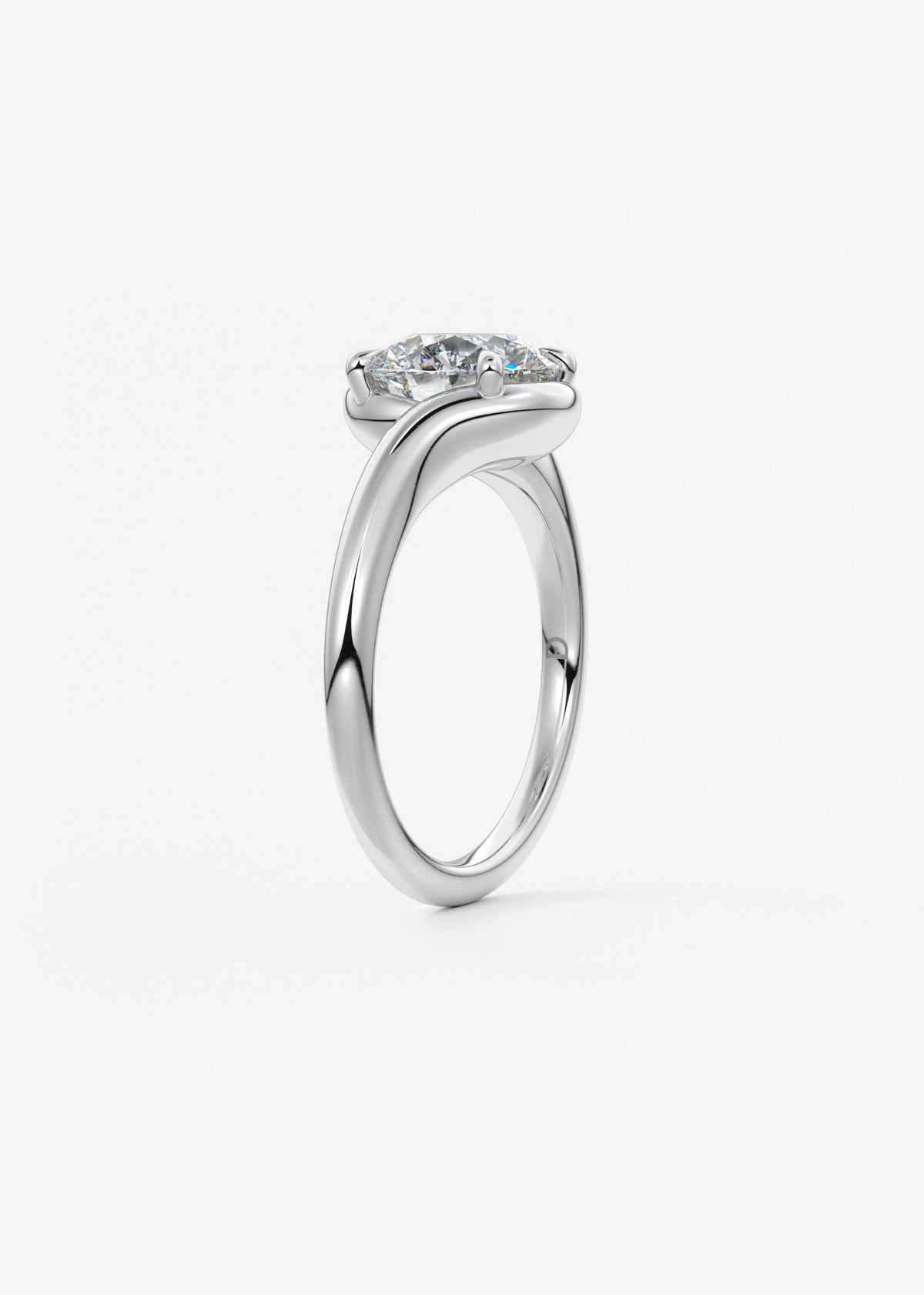 Round Swirl Lab Grown Diamond Engagement Ring