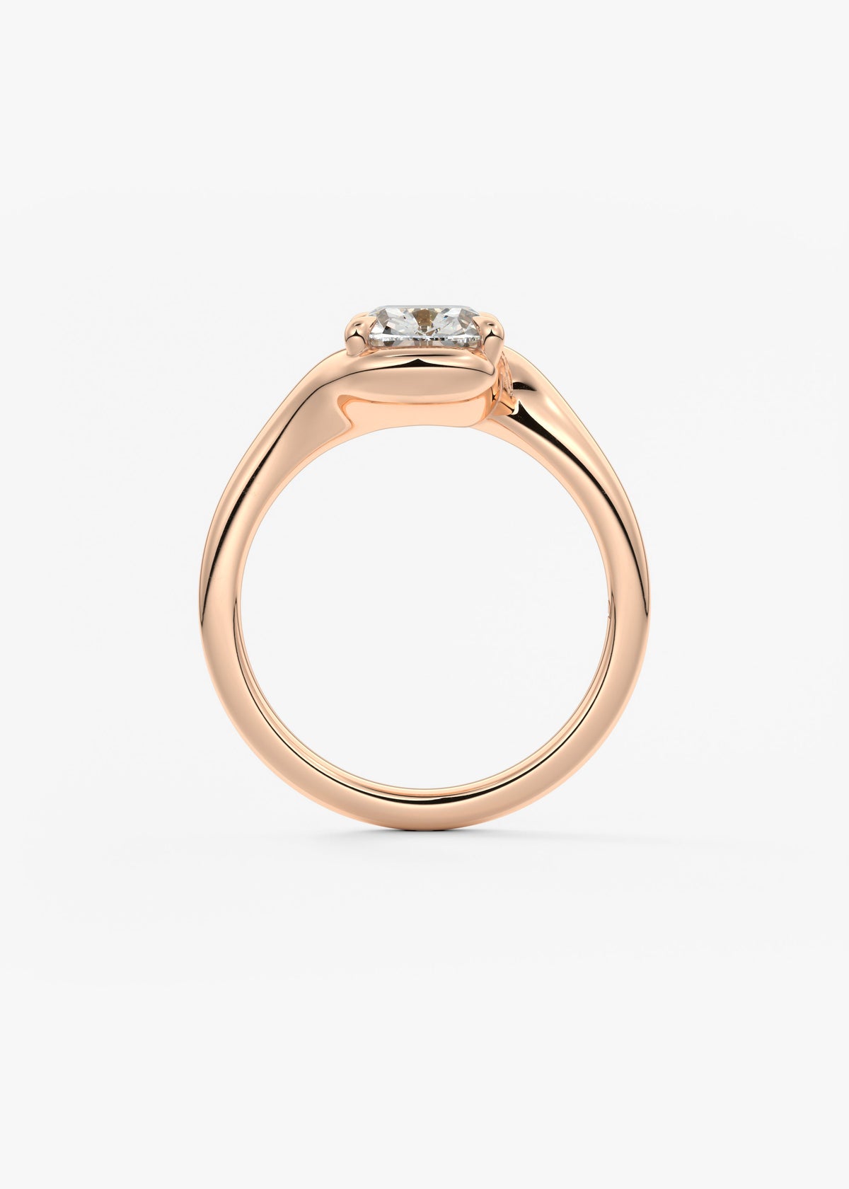 Cushion Swirl Lab Grown Diamond Engagement Ring