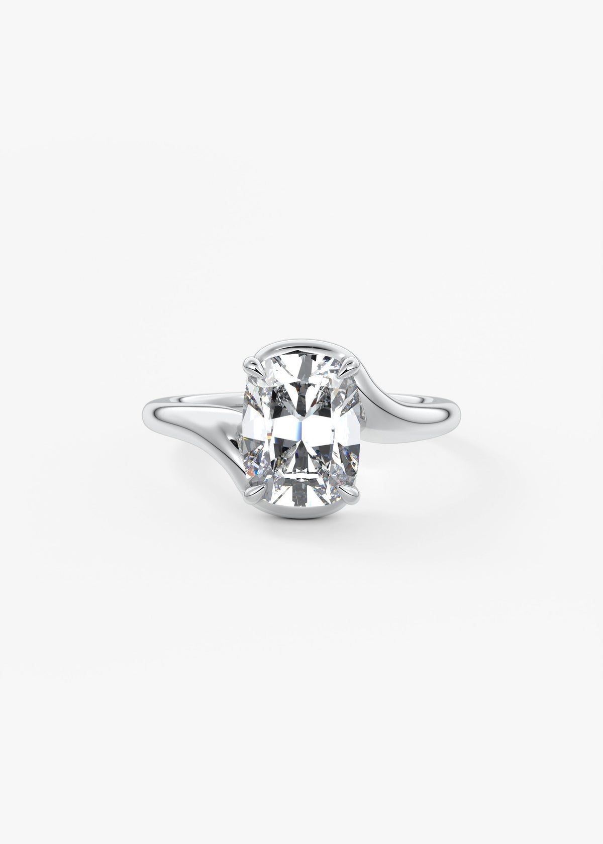 Cushion Swirl Lab Grown Diamond Engagement Ring