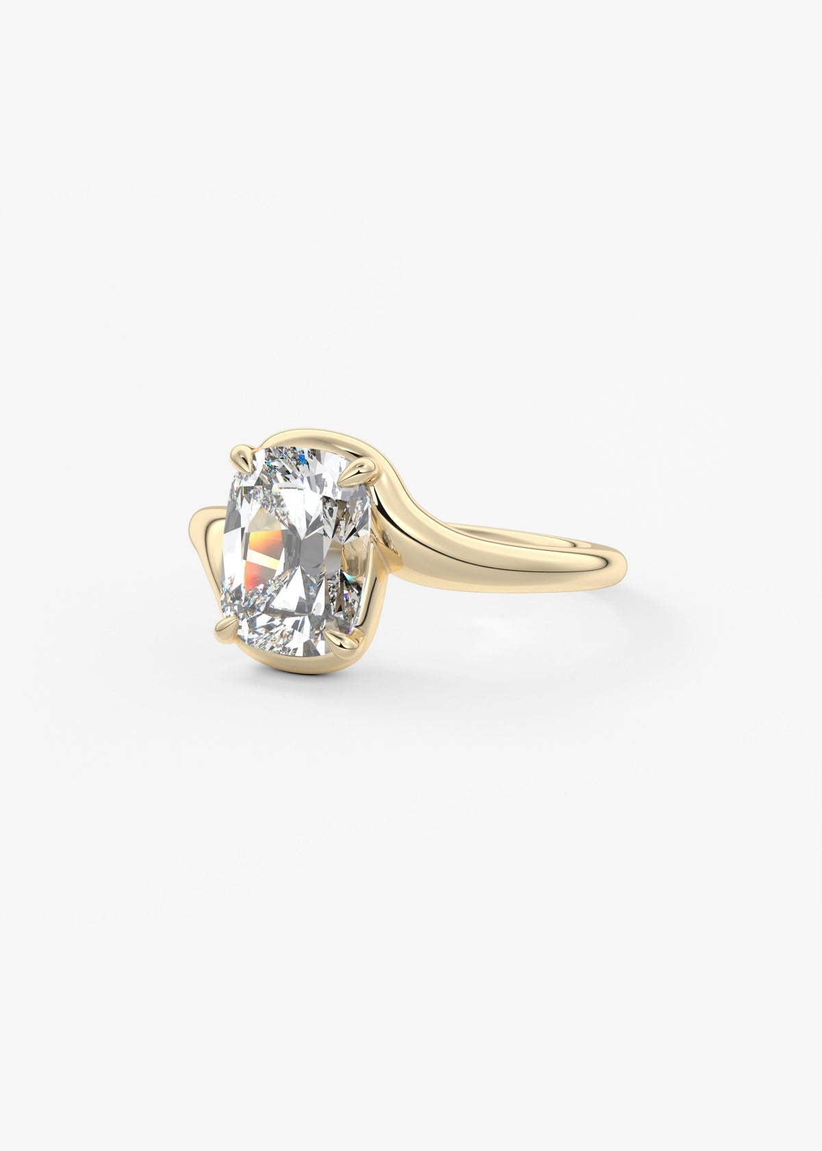 Cushion Swirl Lab Grown Diamond Engagement Ring