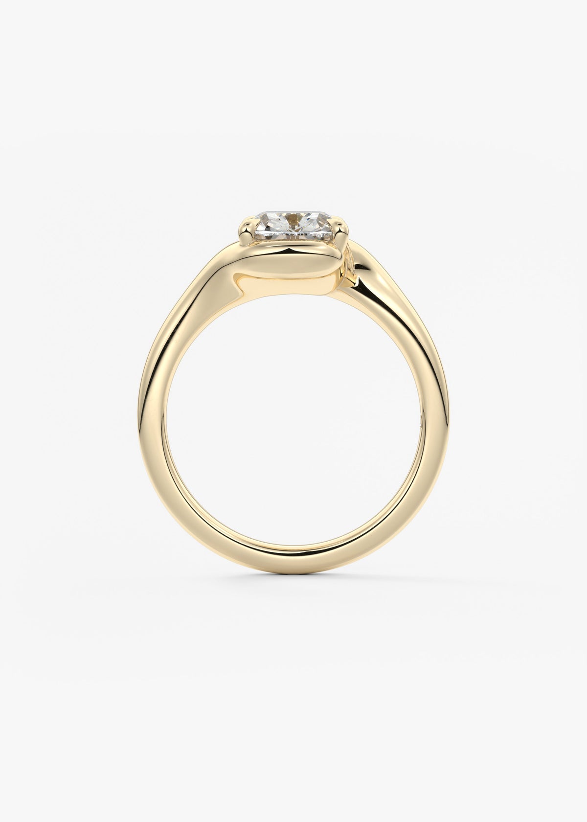 Cushion Swirl Lab Grown Diamond Engagement Ring