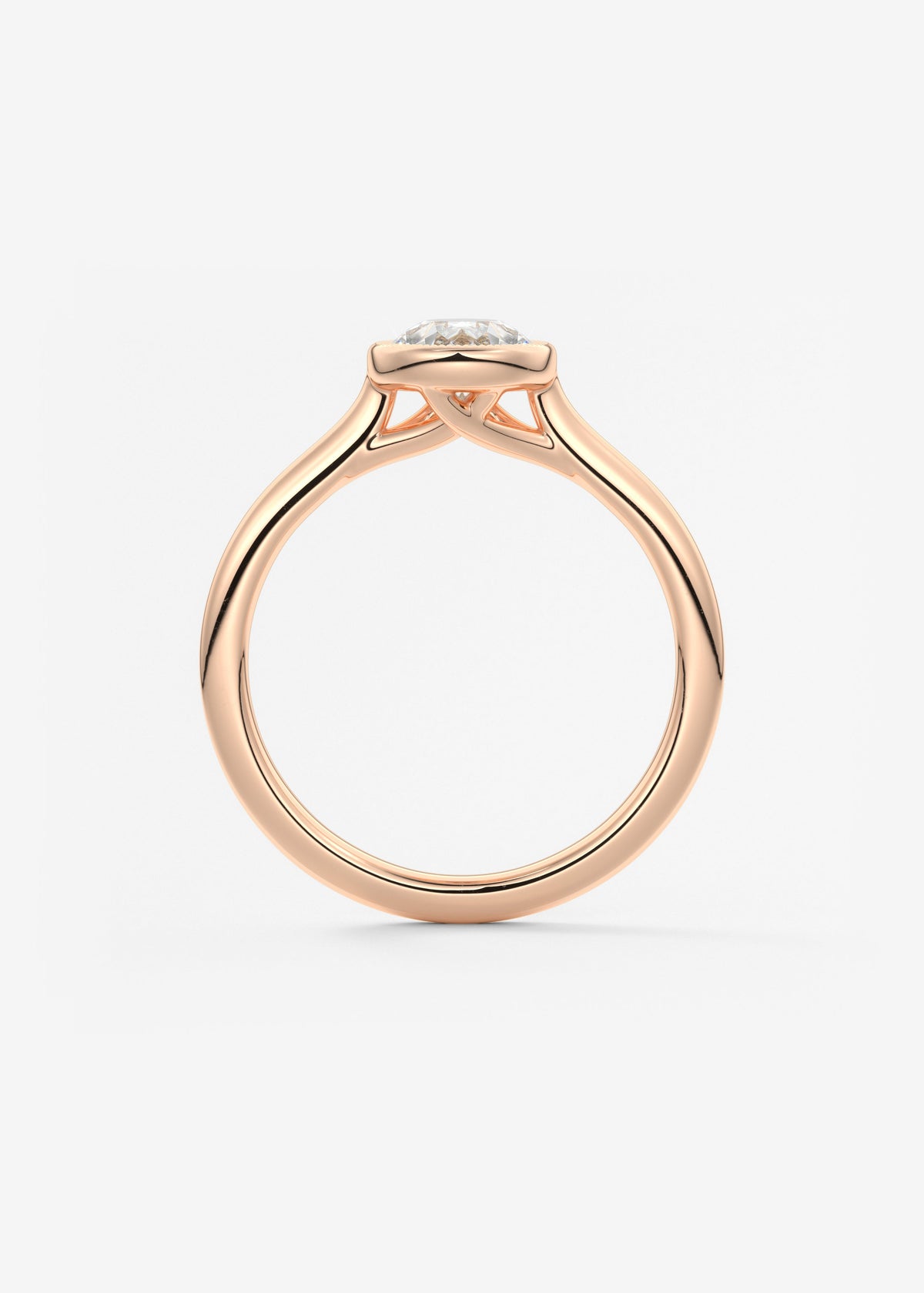 Pear Milgrain Bezel Lab Grown Diamond Engagement Ring