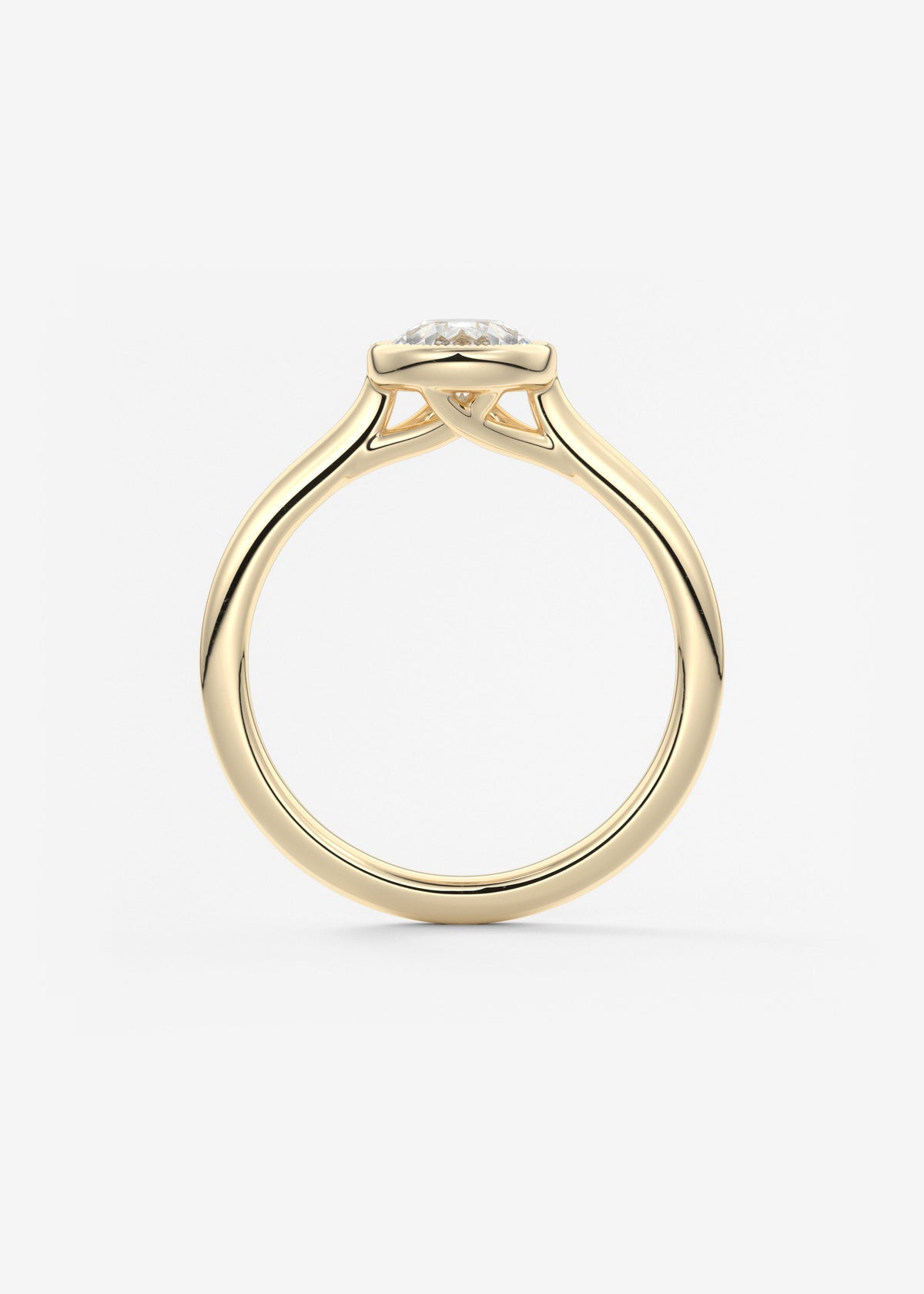 Pear Milgrain Bezel Lab Grown Diamond Engagement Ring