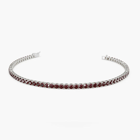 5 TCW Round January-Garnet Birthstone Tennis Bracelet