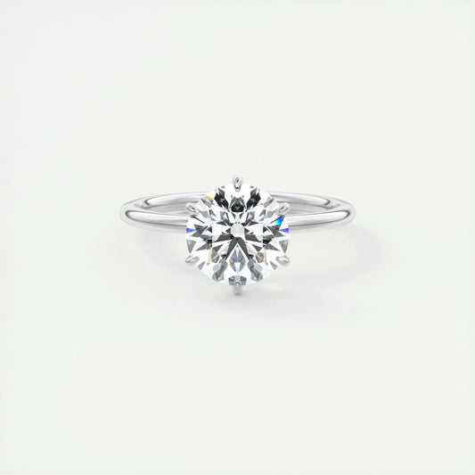 2 CT Round Solitaire Lab Grown Diamond Engagement Ring