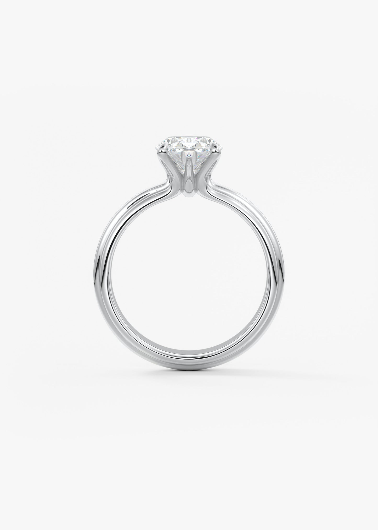 Oval Solitaire Triple Shank Lab Grown Diamond Engagement Ring