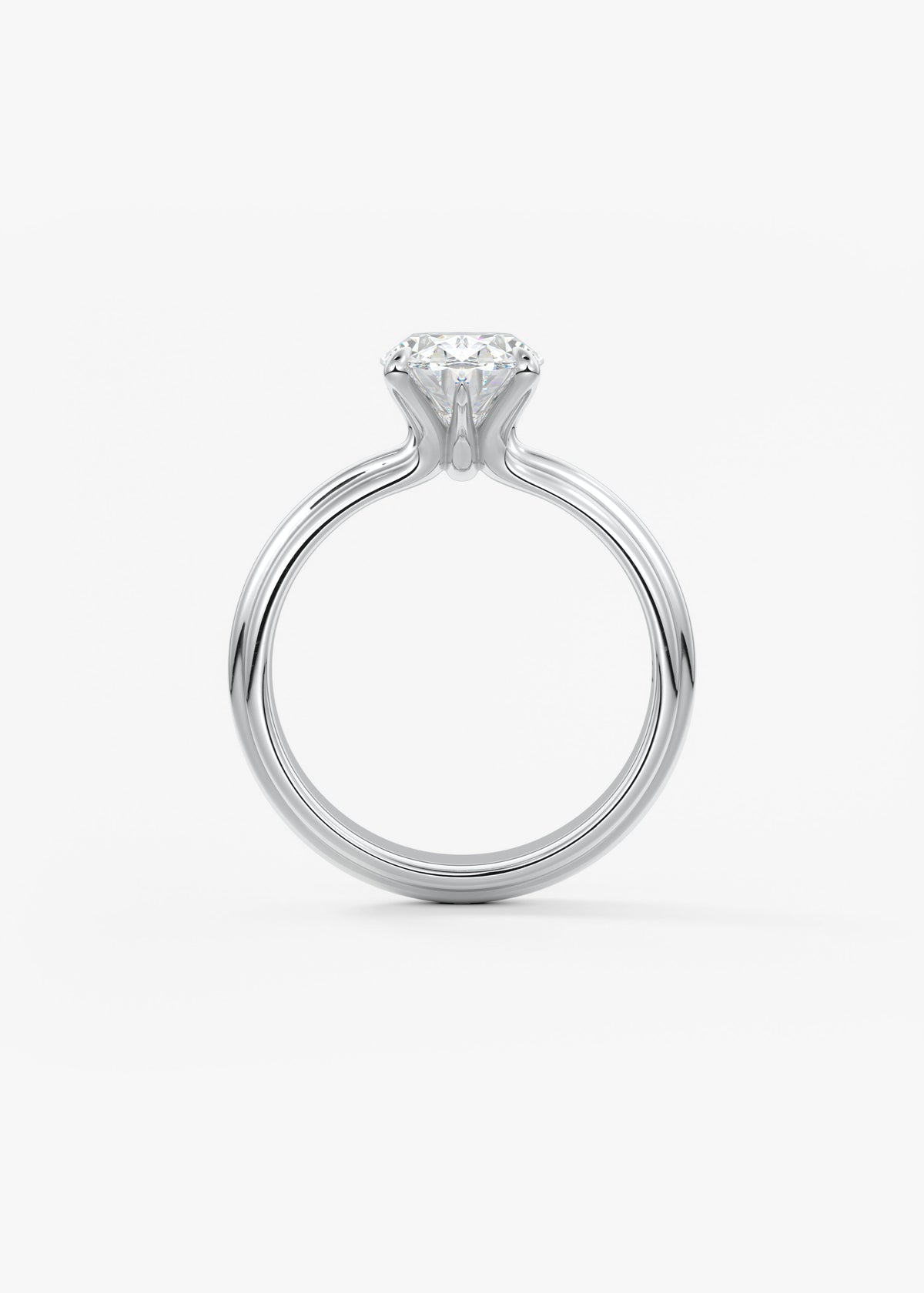 Oval Solitaire Triple Shank Lab Grown Diamond Engagement Ring