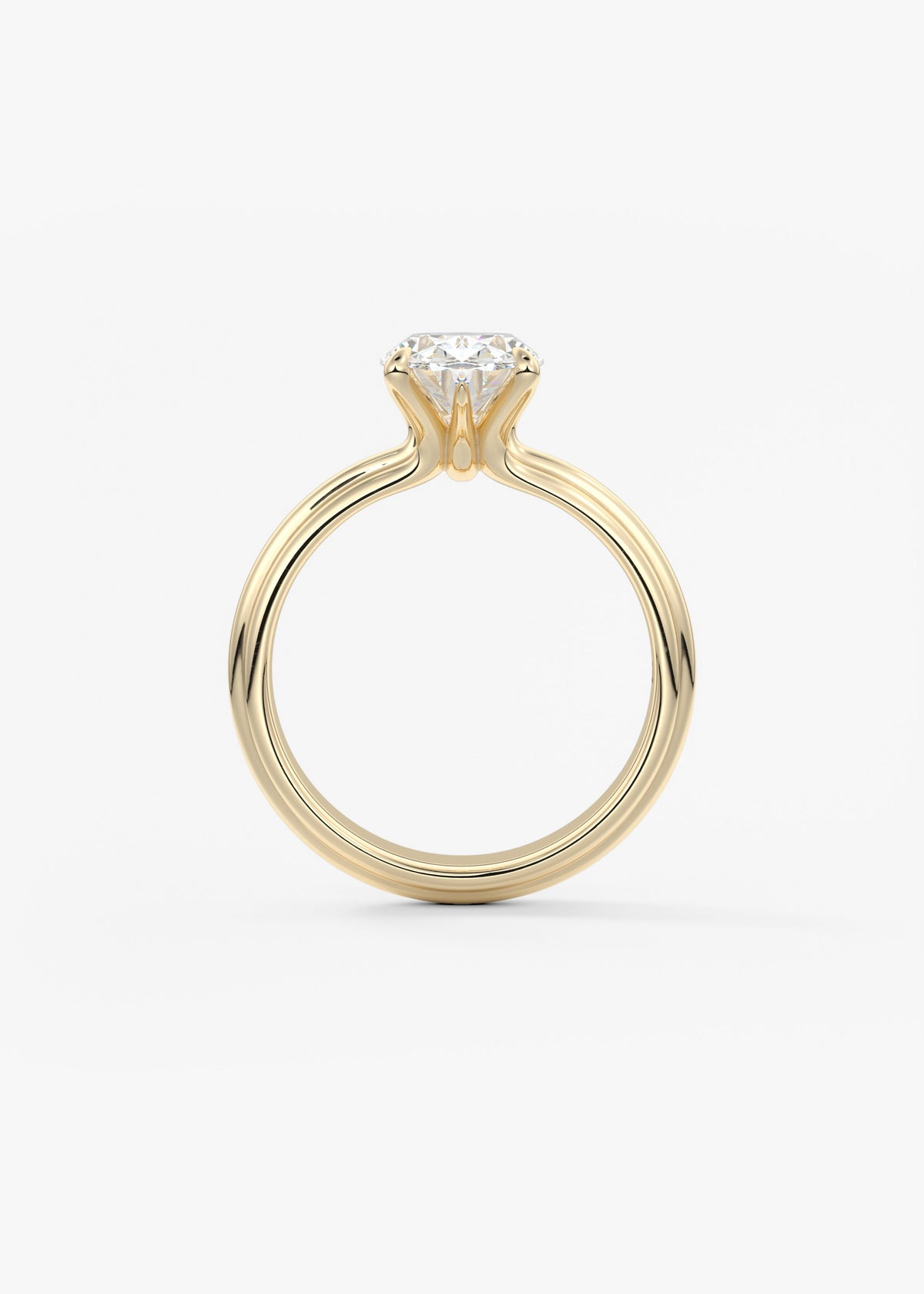 Oval Solitaire Triple Shank Lab Grown Diamond Engagement Ring