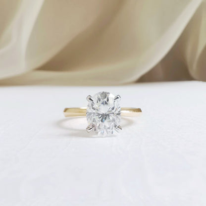 2 CT Oval Solitaire Lab Grown Diamond Engagement Ring