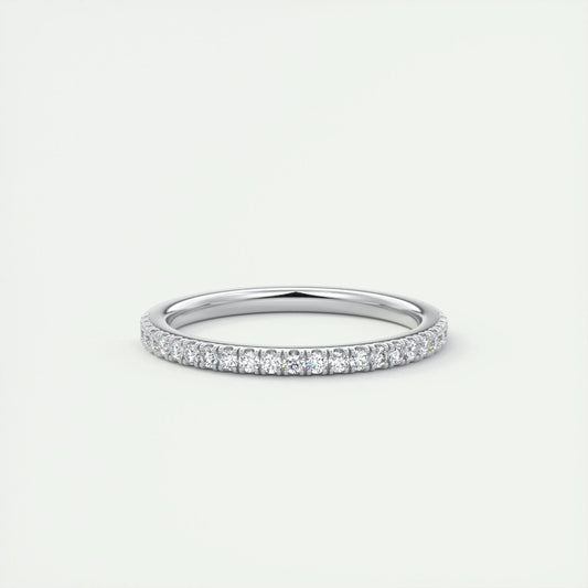 0.18 CT Round Half Eternity Lab Grown Diamond Wedding Band