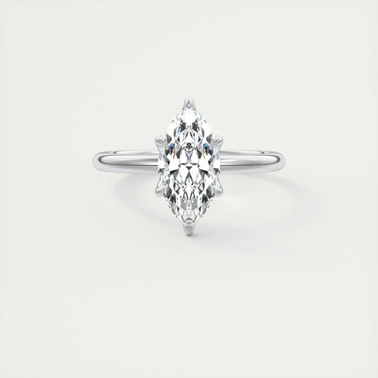 1.5 CT Marquise Solitaire Lab Grown Diamond Engagement Ring