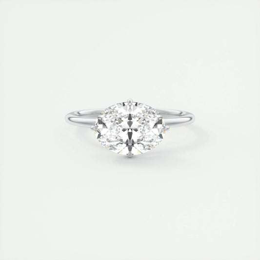 2 CT Oval Hidden Halo Lab Grown Diamond Engagement Ring
