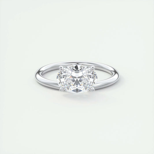 1.5 CT Oval Solitaire Lab Grown Diamond Engagement Ring