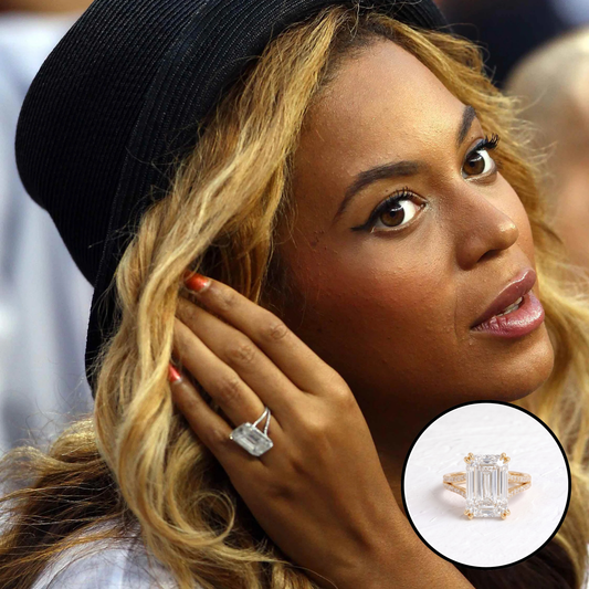Beyonce – Inspired Emerald Cut Split Shank Lab Grown Diamond Engagement Ring