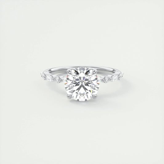 2 CT Round Solitaire Lab Grown Diamond Engagement Ring
