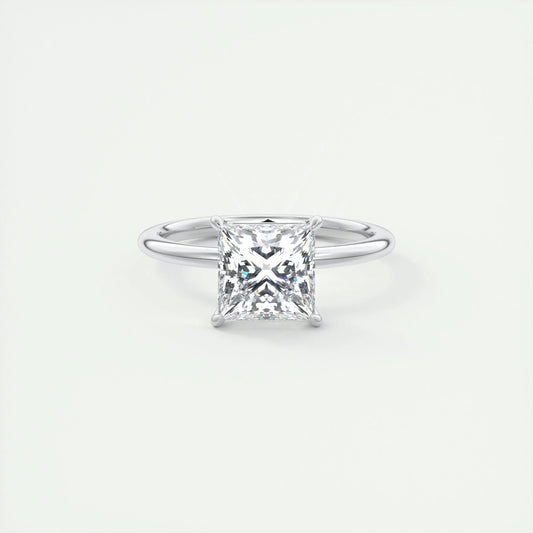2 CT Princess Solitaire Lab Grown Diamond Engagement Ring