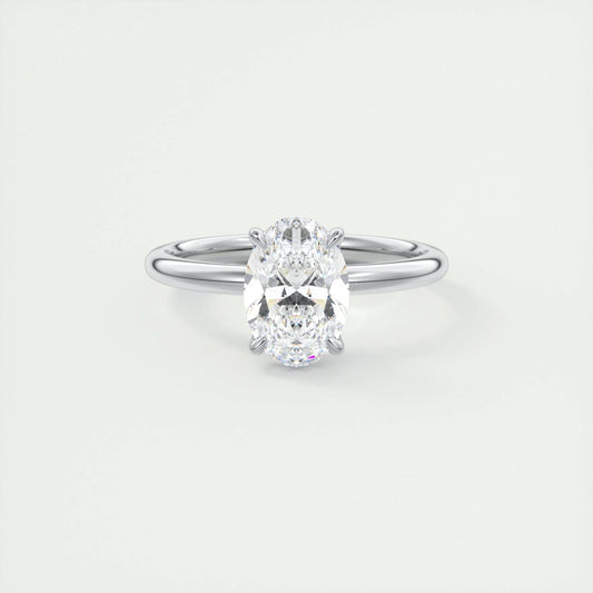 1.5 CT Oval Solitaire Lab Grown Diamond Engagement Ring