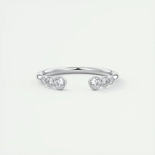 0.22 CT Round Open Lab Grown Diamond Wedding Band