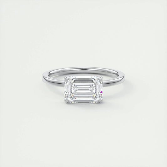 2 CT Emerald Solitaoire Lab Grown Diamond Engagement Ring