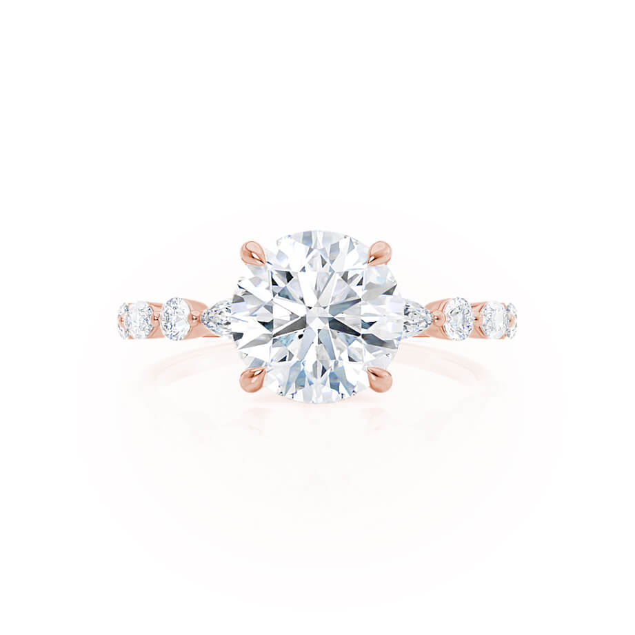 1 CT Round Dainty Pave Lab Grown Diamond Engagement Ring