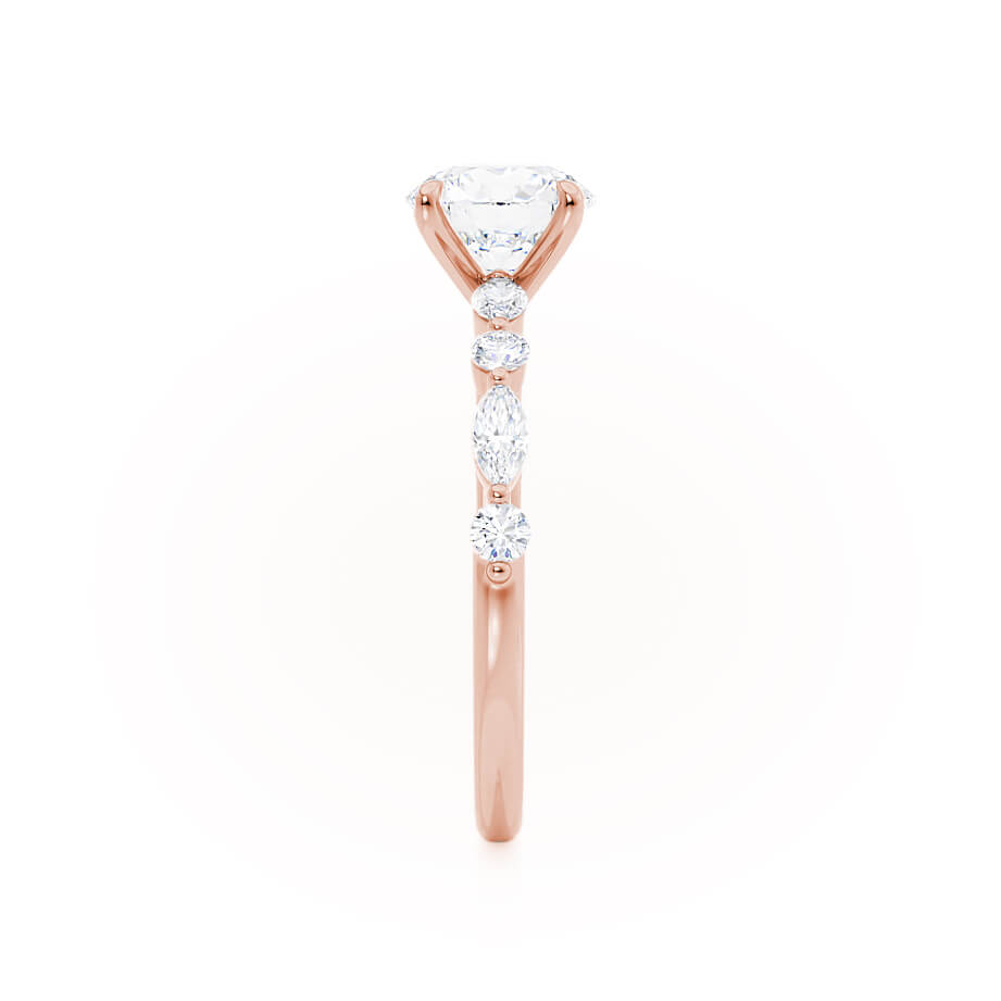 1 CT Round Dainty Pave Lab Grown Diamond Engagement Ring