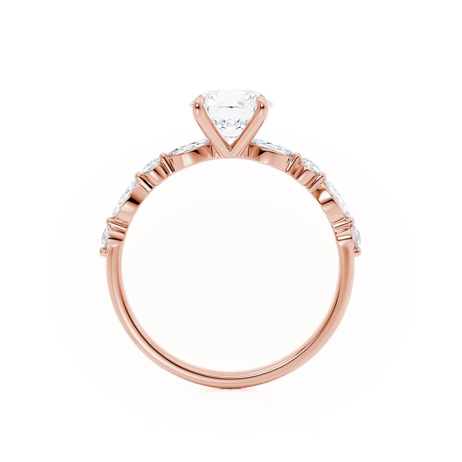 1 CT Round Dainty Pave Lab Grown Diamond Engagement Ring