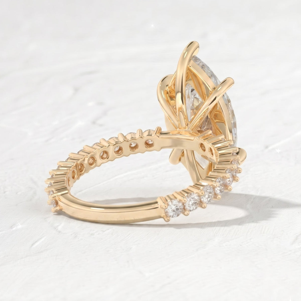 Selena Gomez – Inspired  Marquise Cut Pave Lab Grown Diamond Engagement Ring
