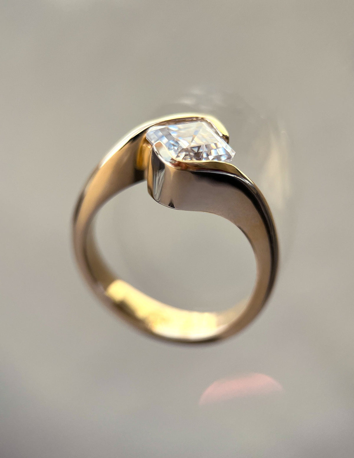 1.5 CT Asscher Cut Lab Grown Diamond Solitaire Engagement Ring