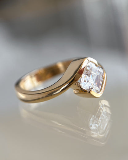 1.5 CT Asscher Cut Lab Grown Diamond Solitaire Engagement Ring