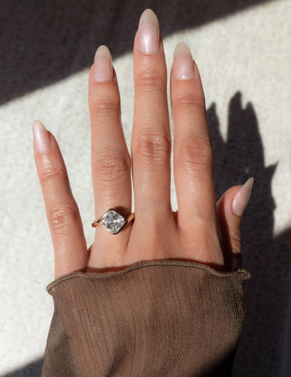1.5 CT Asscher Cut Lab Grown Diamond Solitaire Engagement Ring