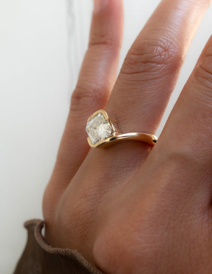 1.5 CT Asscher Cut Lab Grown Diamond Solitaire Engagement Ring