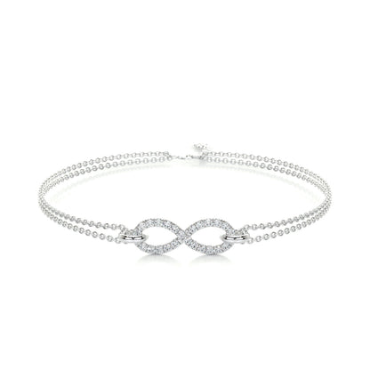 0.25 TCW Round Lab Grown Diamond Infinity Beaded Bracelet