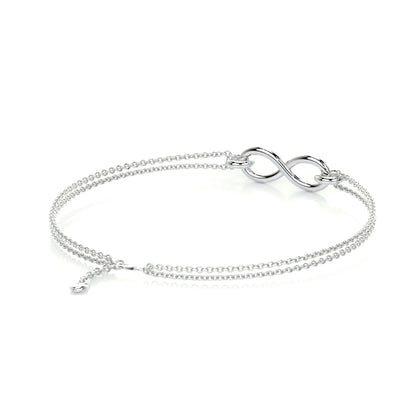 0.25 TCW Round Lab Grown Diamond Infinity Beaded Bracelet