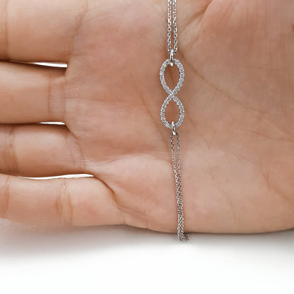 0.25 TCW Round Lab Grown Diamond Infinity Beaded Bracelet